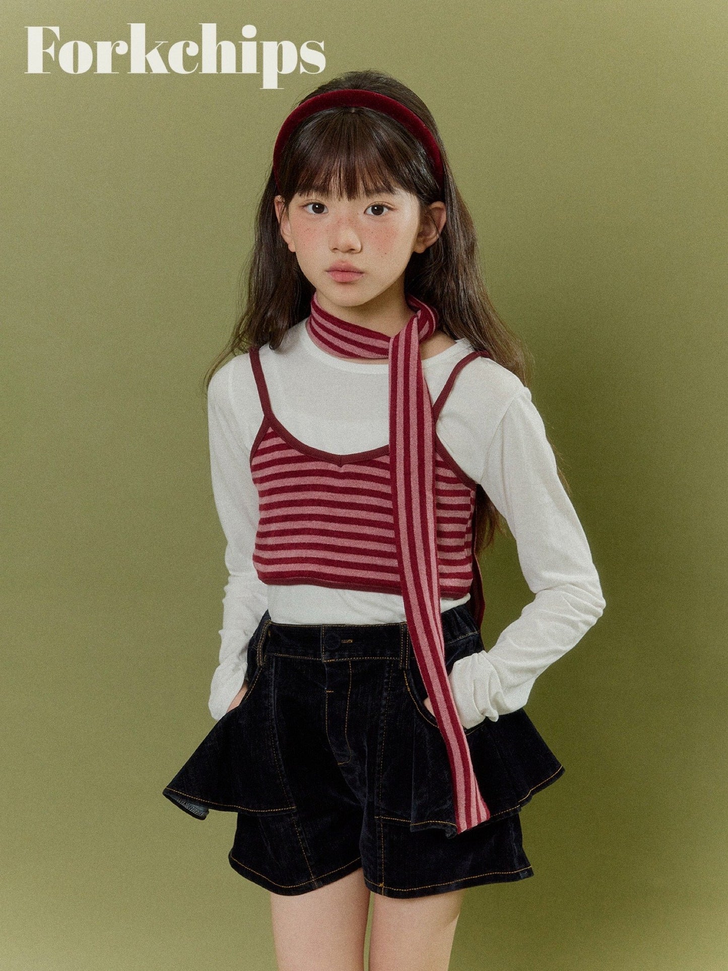 FORKCHIPS velvet flare pants (95-160cm)