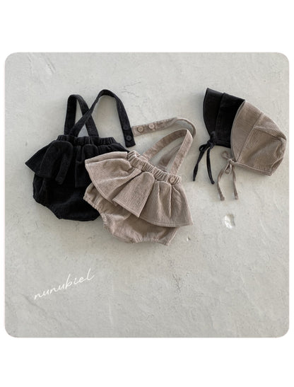 nunubiel peach romper&bonnet (3-18m)
