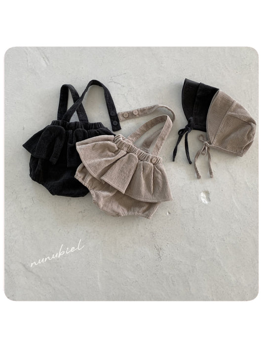 nunubiel peach romper&bonnet (3-18m)