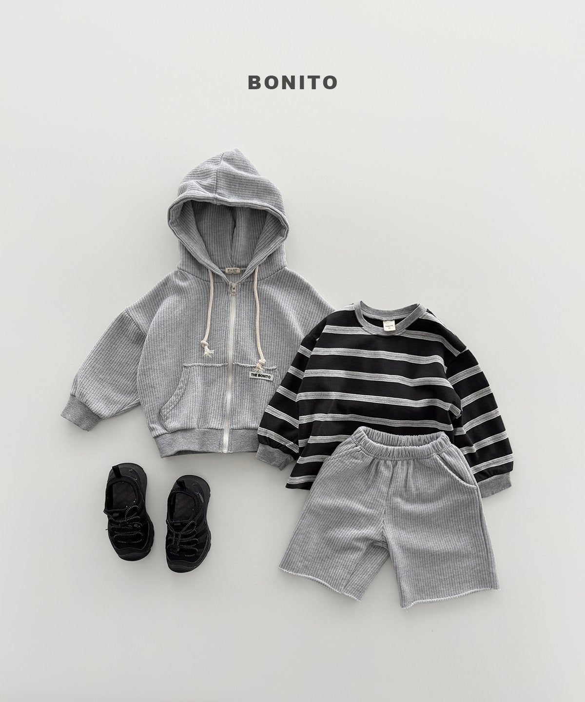 bonito haru stripe rib tee (~80-140cm)
