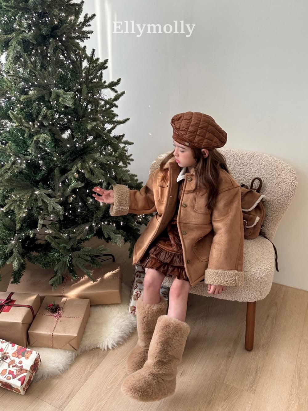 EllyMolly 猄皮毛絨保暖夾克 (90-160cm)