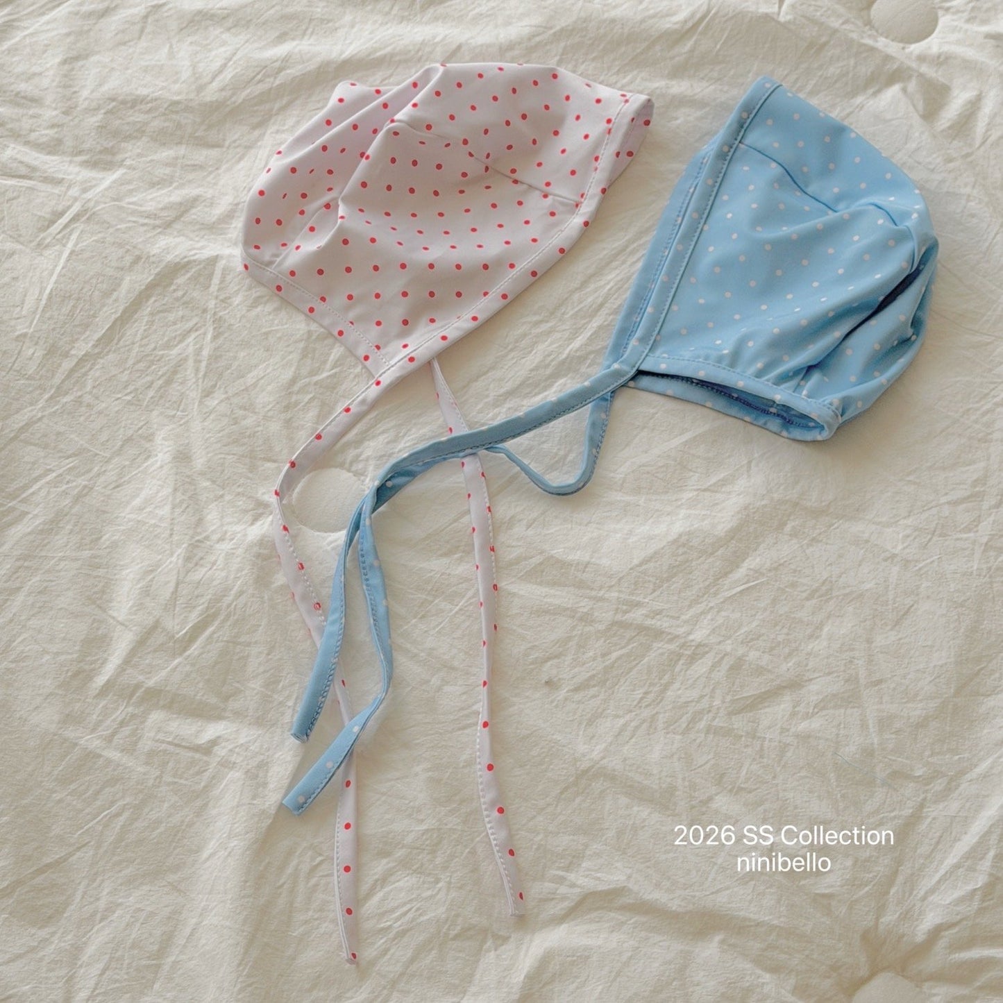 ninibello candy dot swimwear bonnet set (80-120cm)