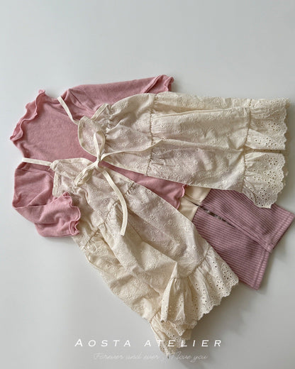 Aosta lace cotton open dress