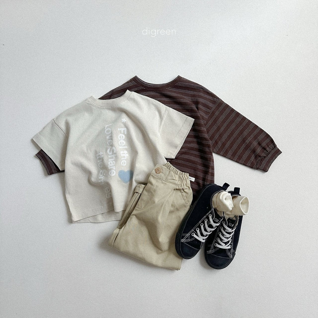 digreen pinstripe t-shirt (90-130cm)