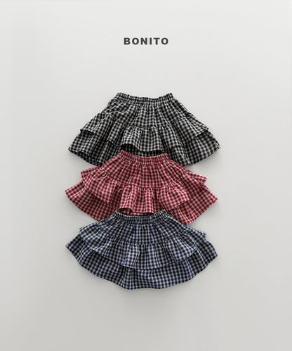 bonito check cancan skirt (~80-140cm)