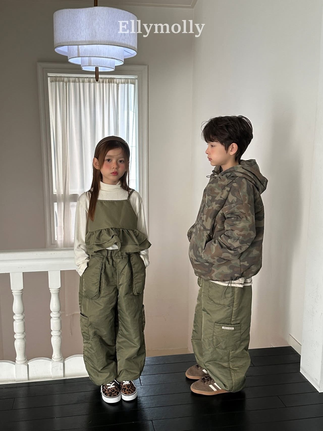 EllyMolly 迷彩夾棉連帽上衣 (90-160cm)