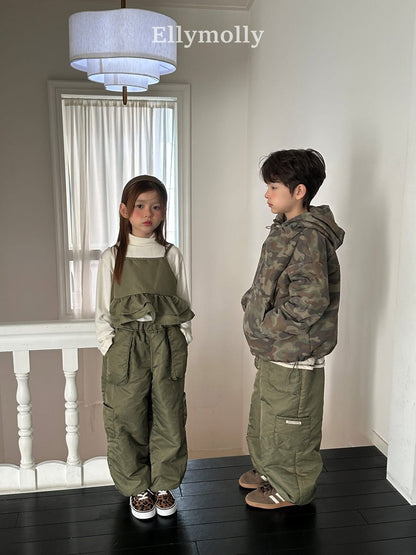 EllyMolly 迷彩夾棉連帽上衣 (90-160cm)