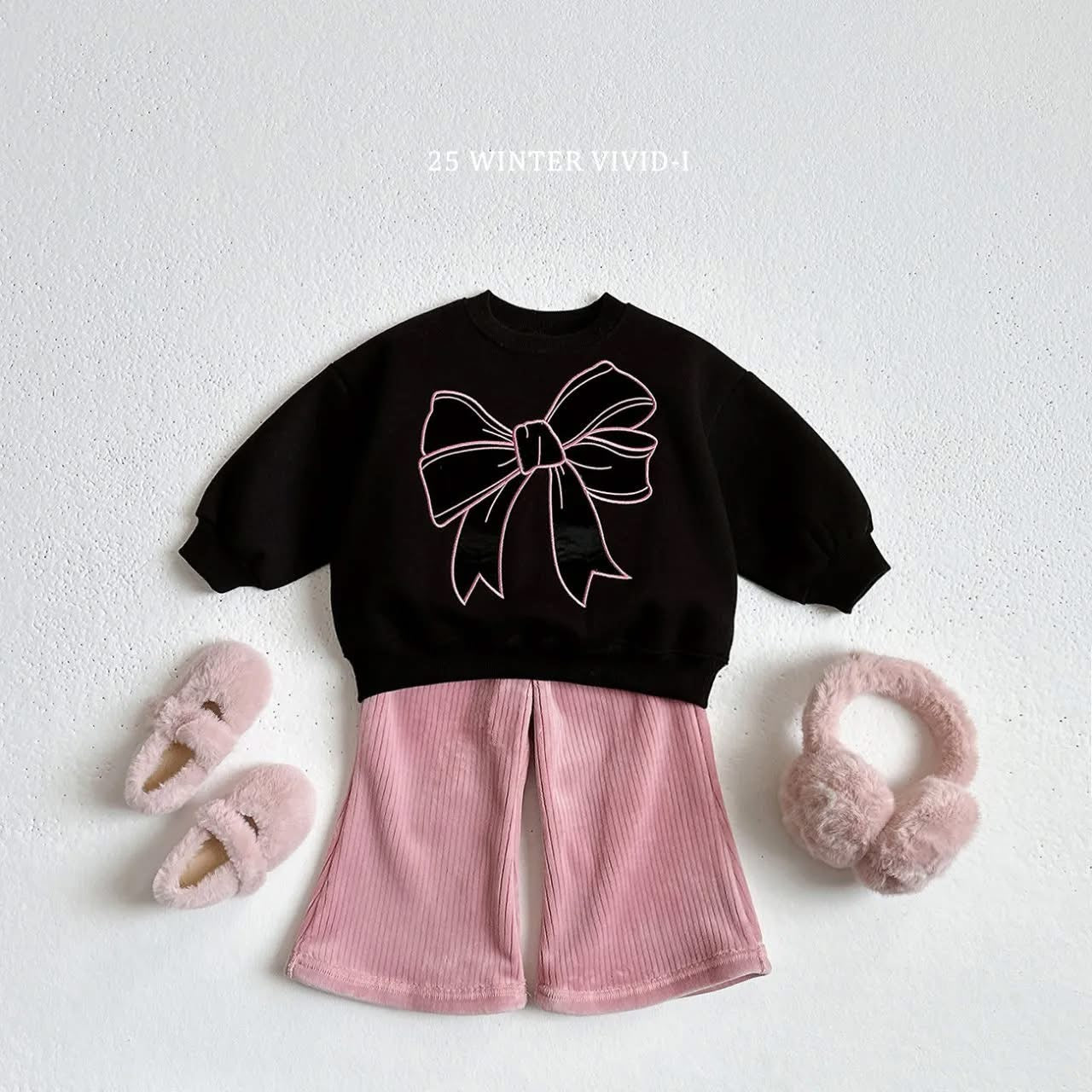 Vivid 絨面光澤羅紋喇叭褲 (75-135cm)