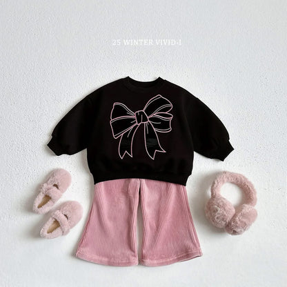 Vivid 絨面光澤羅紋喇叭褲 (75-135cm)