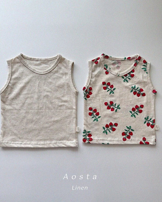 Aosta linen sleeveless tee (~70-115cm)
