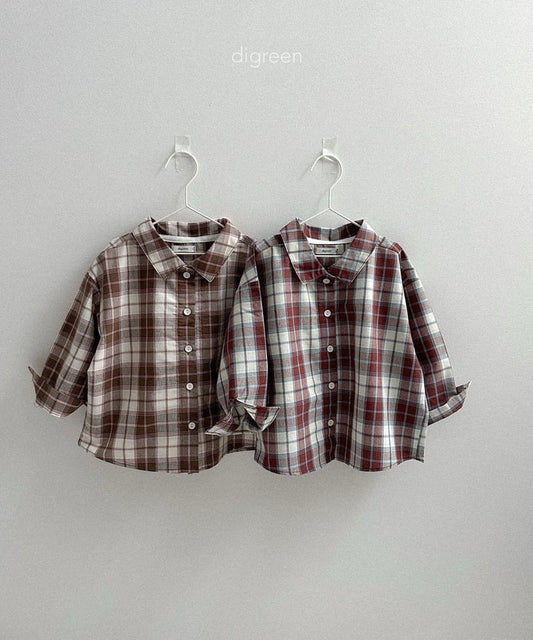 digreen plaid shirt (90-130cm)