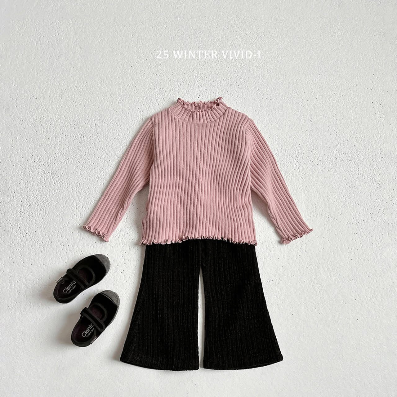 Vivid 木耳領坑條上衣 (75-135cm)