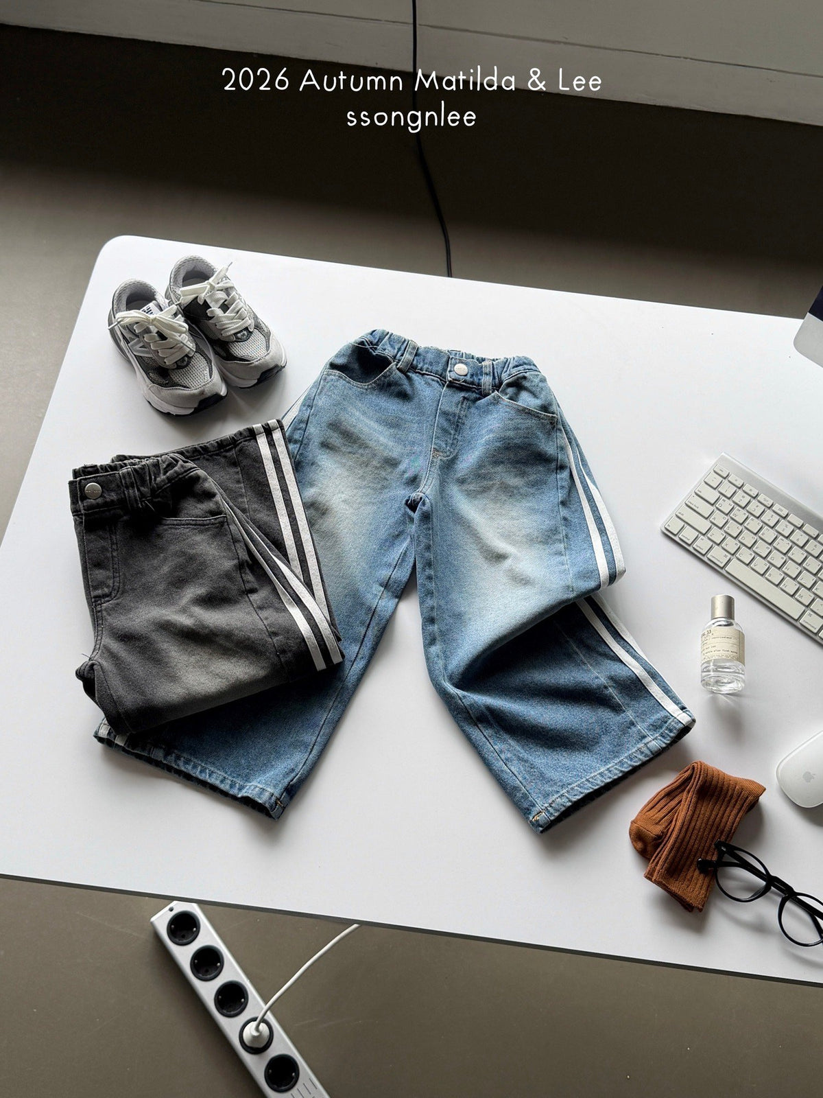 matilda&lee track denim pants (85-165cm)