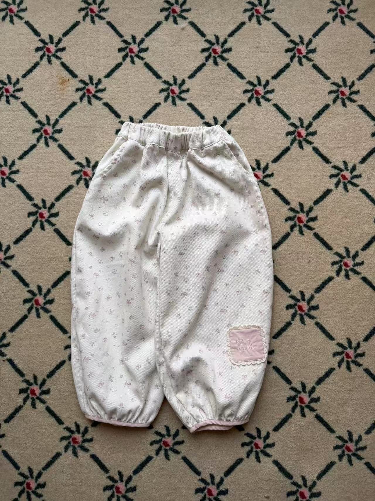 aiai small flower cotton jogger pants (95-140cm)