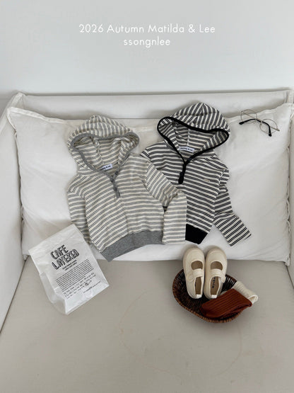 matilda&lee stripe crop hoodie (85-165cm)