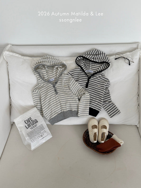 matilda&lee stripe crop hoodie (85-165cm)