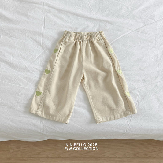 ninibello heart embroidered cutout pants (80-130cm)
