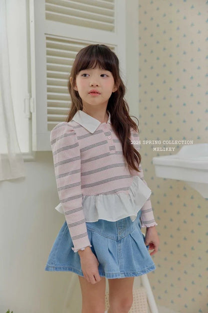melikey diagonal frill collar T (~80-140cm)