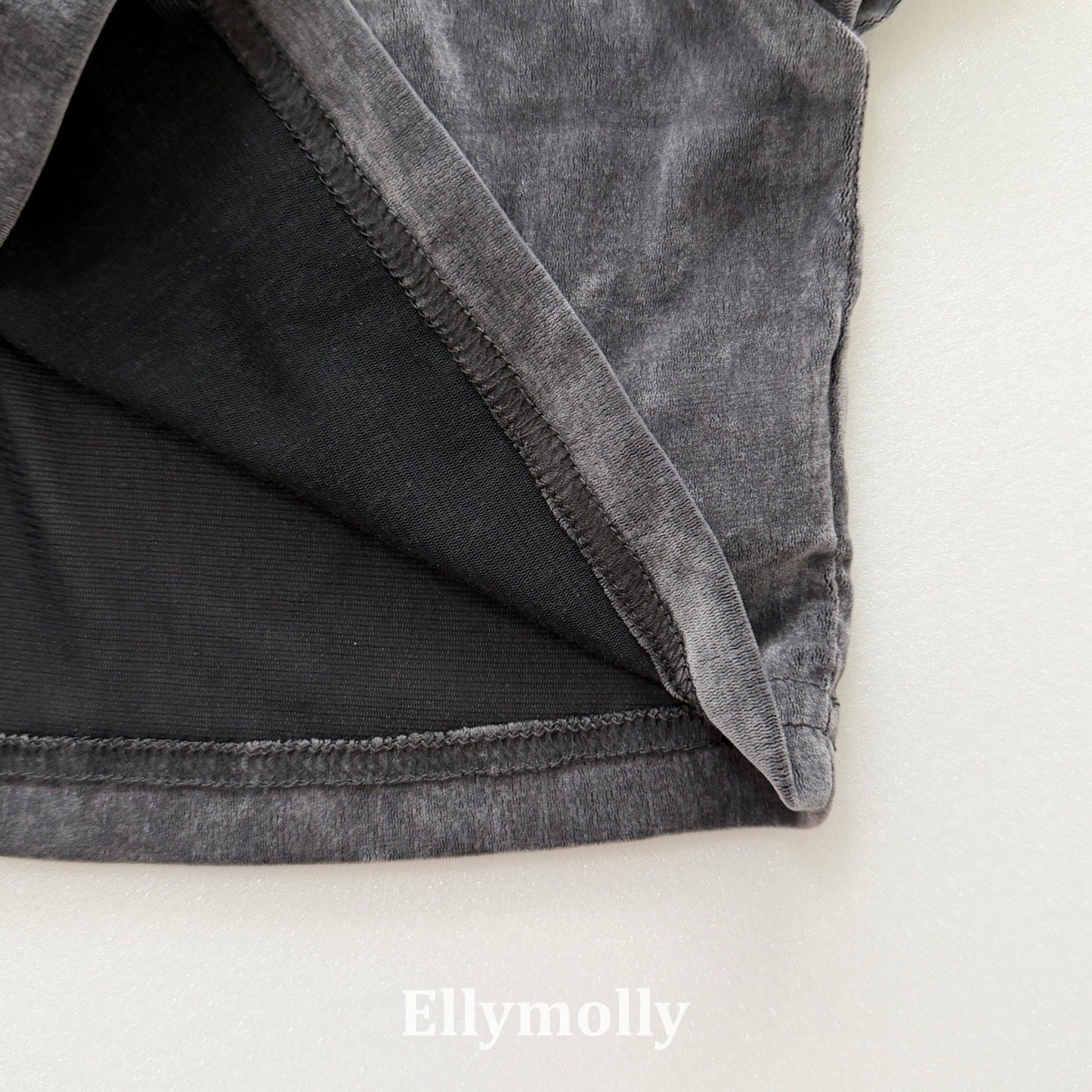 ELLYMOLLY velvet mesh mock turtleneck (90-145cm)