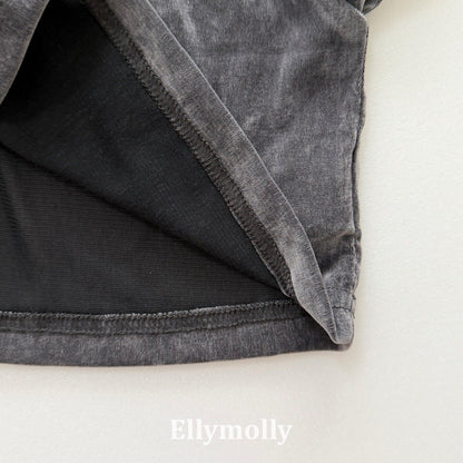 ELLYMOLLY velvet mesh mock turtleneck (90-145cm)