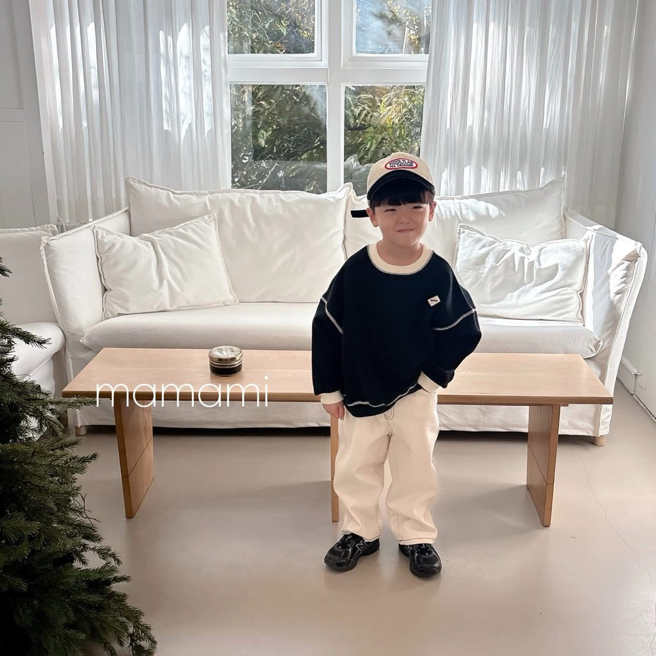 Mamami 微高領車線小標上衣 (80-145cm)