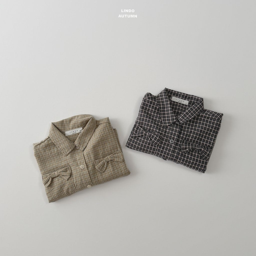 LINDO ribbon plaid shirt (80-125cm)