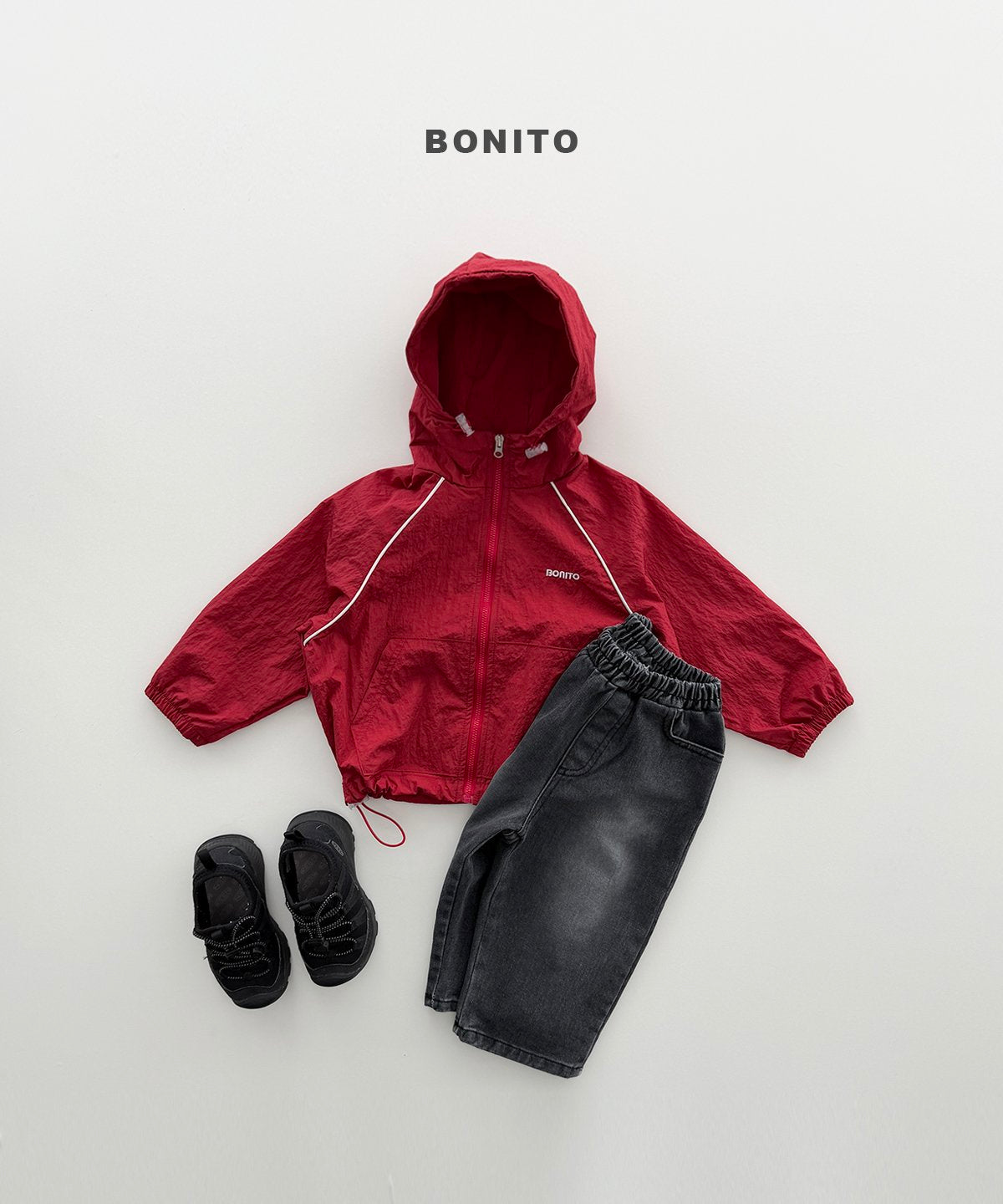 bonito check stripe windbreaker (~80-140cm)