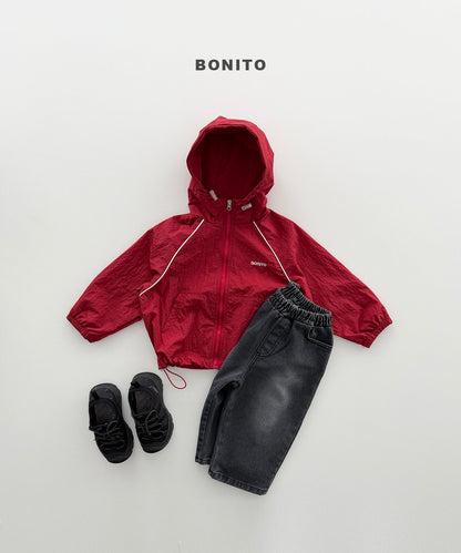 bonito check stripe windbreaker (~80-140cm)