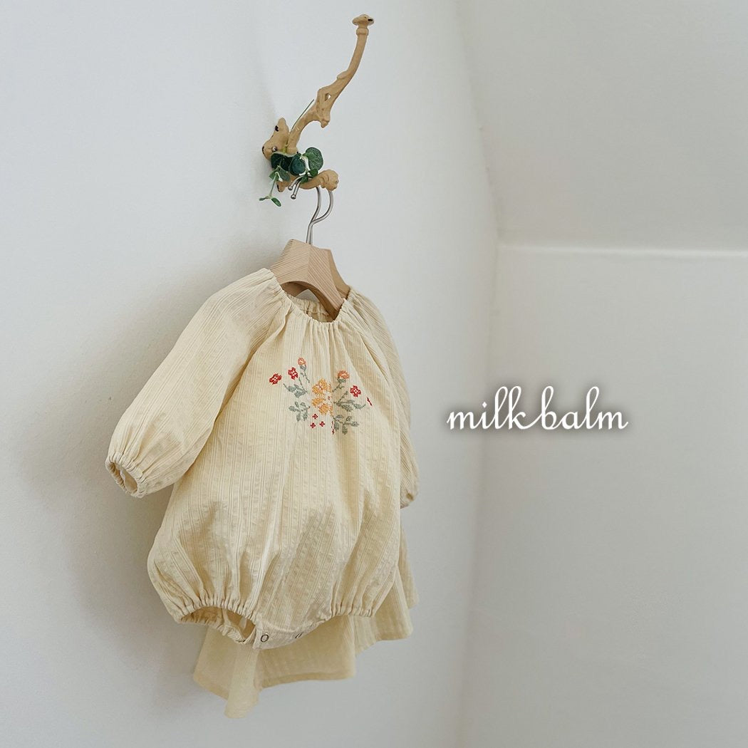 milkbalm cross stitch suit (3-18m)