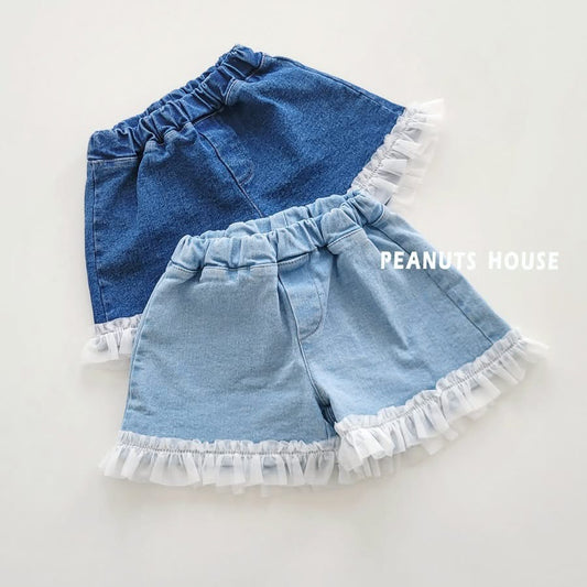 Peanuts 蕾絲邊牛仔短褲 (85-140cm)