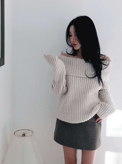 坑條直變翻領一直肩 *共5色