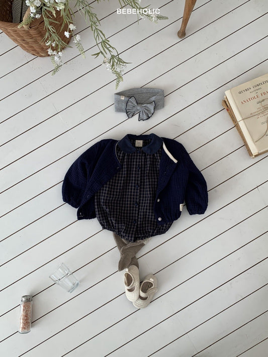 bebeholic temu check suit (3-18m)
