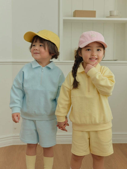 DAILYBEBE half zip short pants SET-UP (75-145cm)