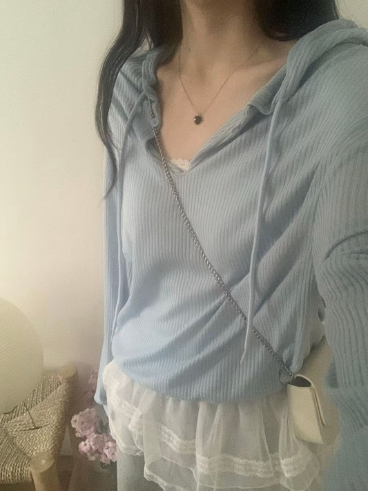 簡約條紋抽繩帽上衣 *共2色