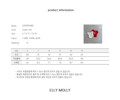 ELLYMOLLY dot me shirring t-shirt （90-145cm)