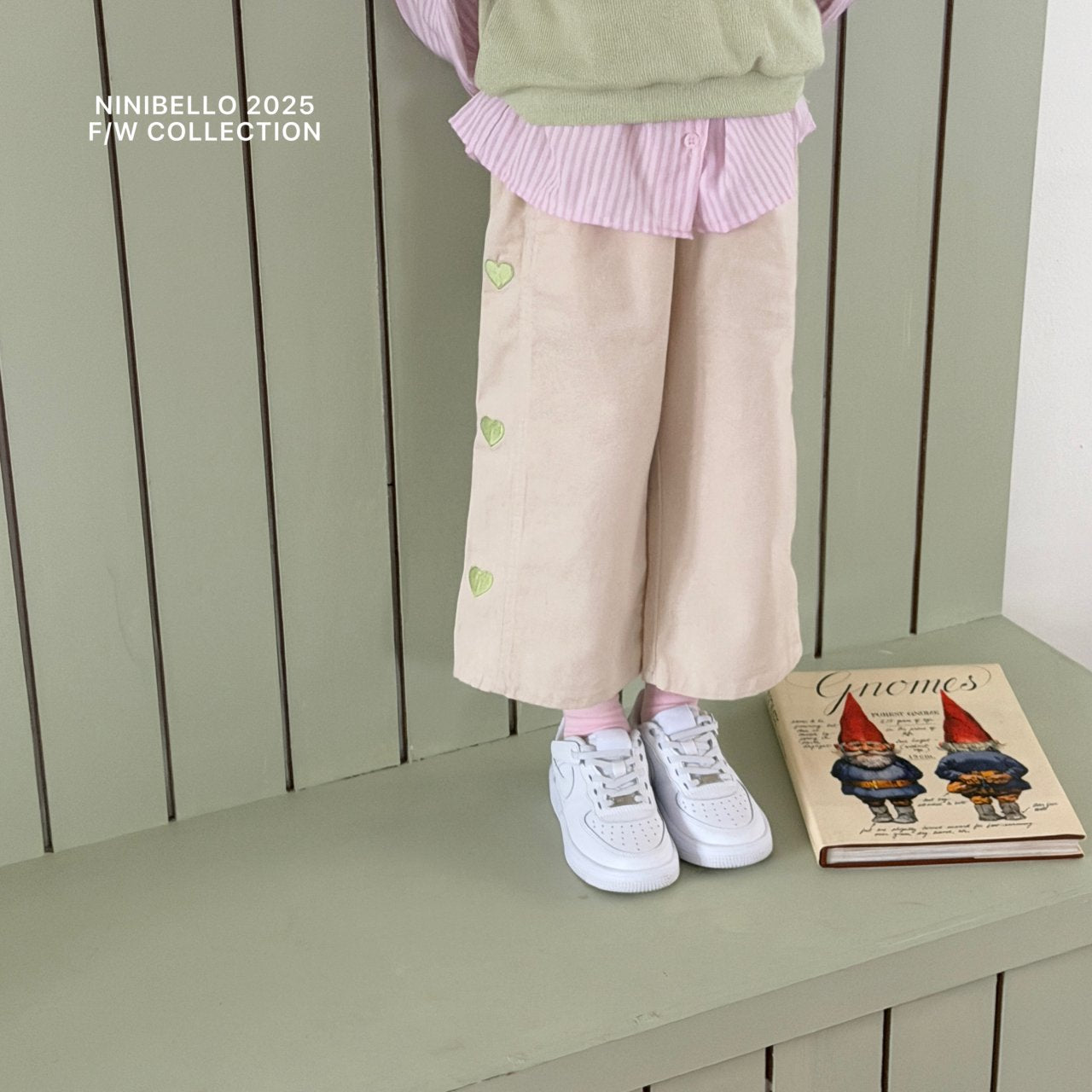 ninibello heart embroidered cutout pants (80-130cm)