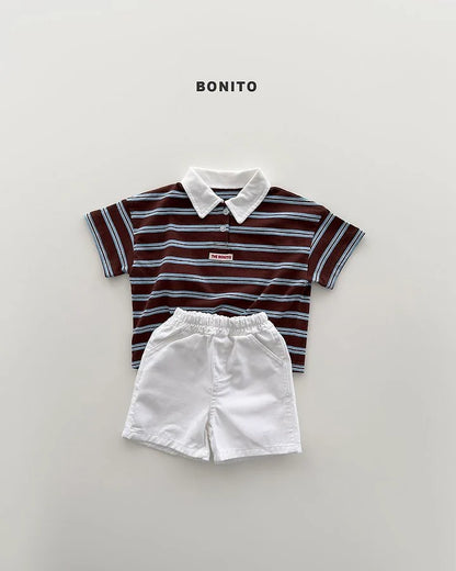 Bonito sierre stripe collar tee (~80-140cm)