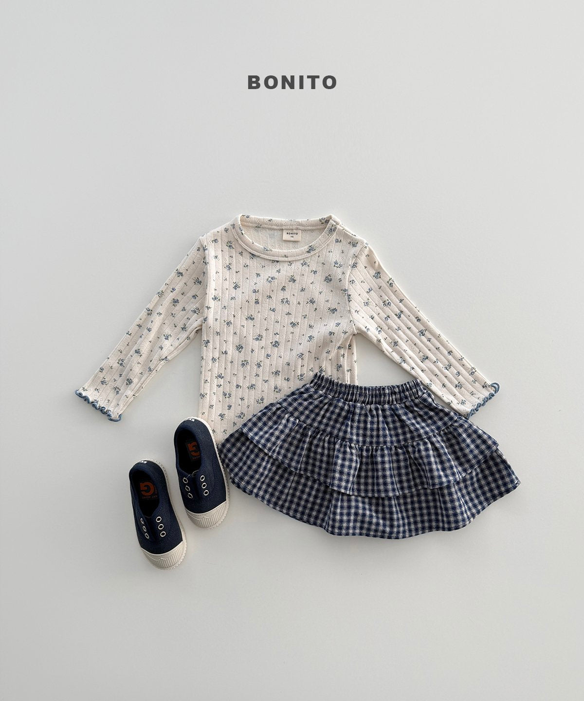bonito check cancan skirt (~80-140cm)