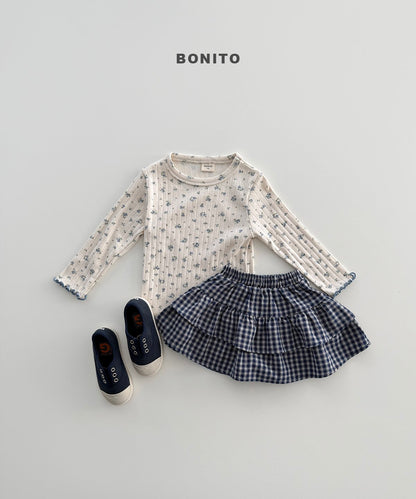 bonito check cancan skirt (~80-140cm)