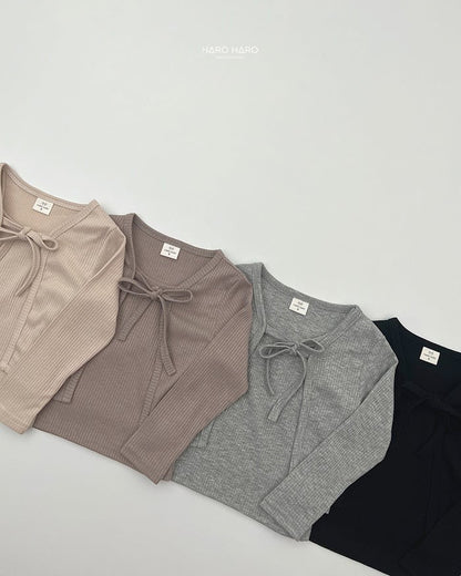 HAROHARO Chocolate Ribbon Cardigan Set (85-140cm)