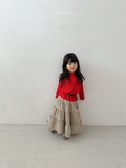 digreen check ruffle skirt (85-130cm)