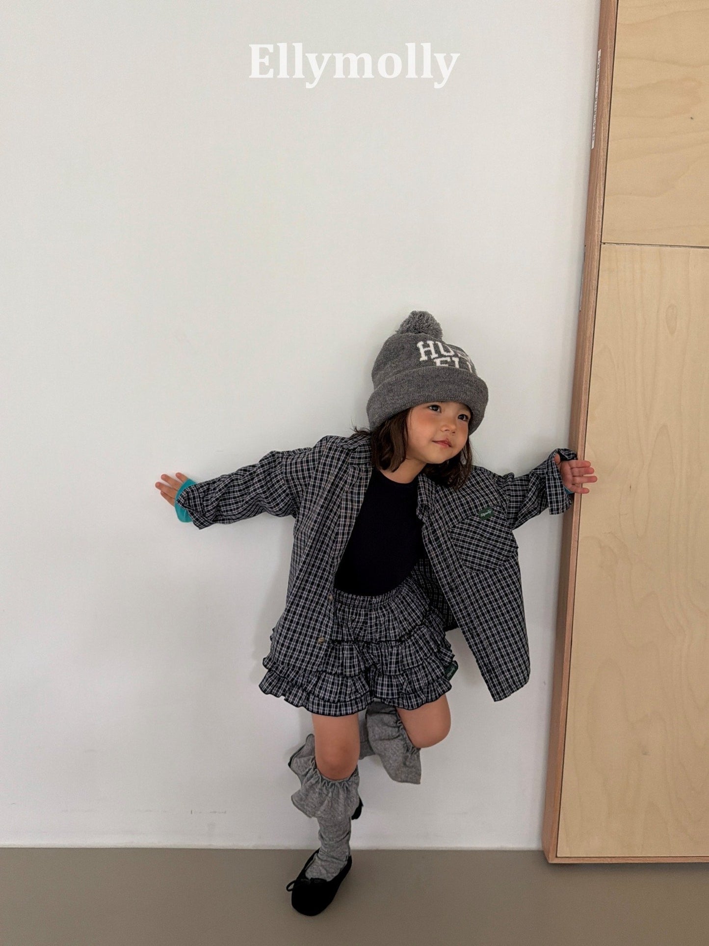 ELLYMOLLY maison check shirt (90-160cm)