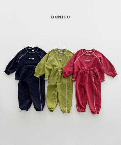 bonito color stitch raglan set (~80-140cm)