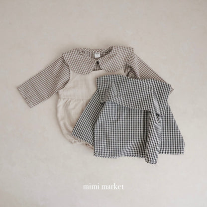 mimi market check sailor blouse (75-90cm)