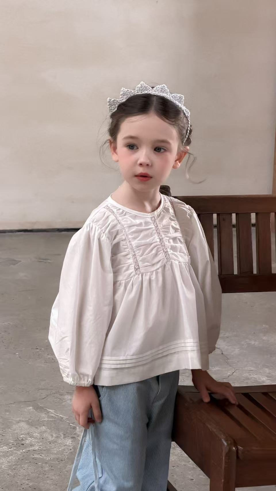 aiai white bubble blouse (95-140cm)