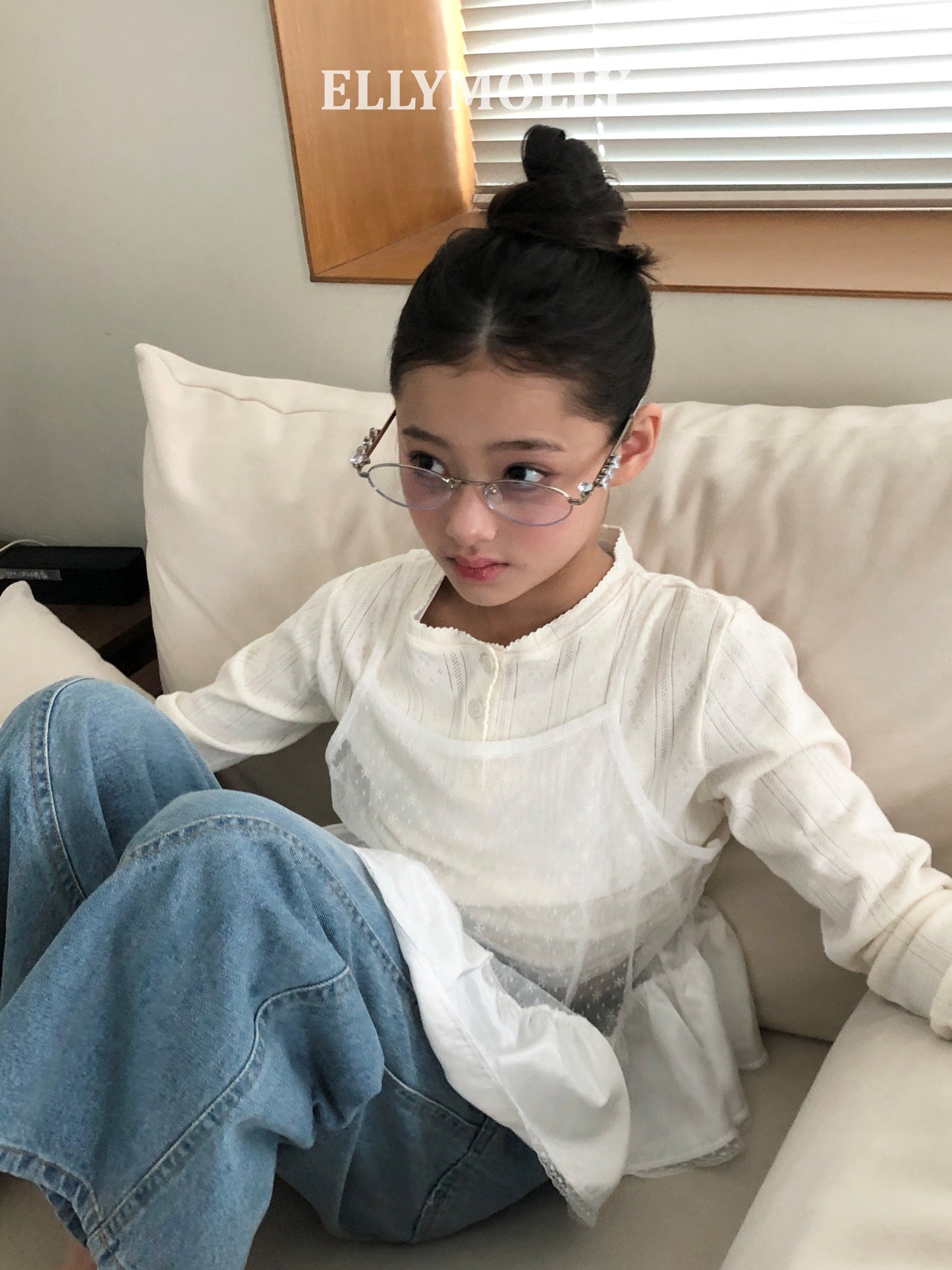 ELLYMOLLY pin eyelet top (90-145cm)