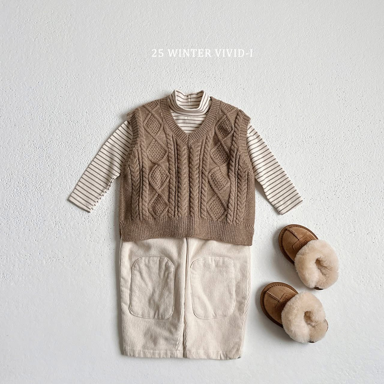 Vivid 麻花針織背心 (75-120cm)