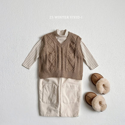 Vivid 麻花針織背心 (75-120cm)