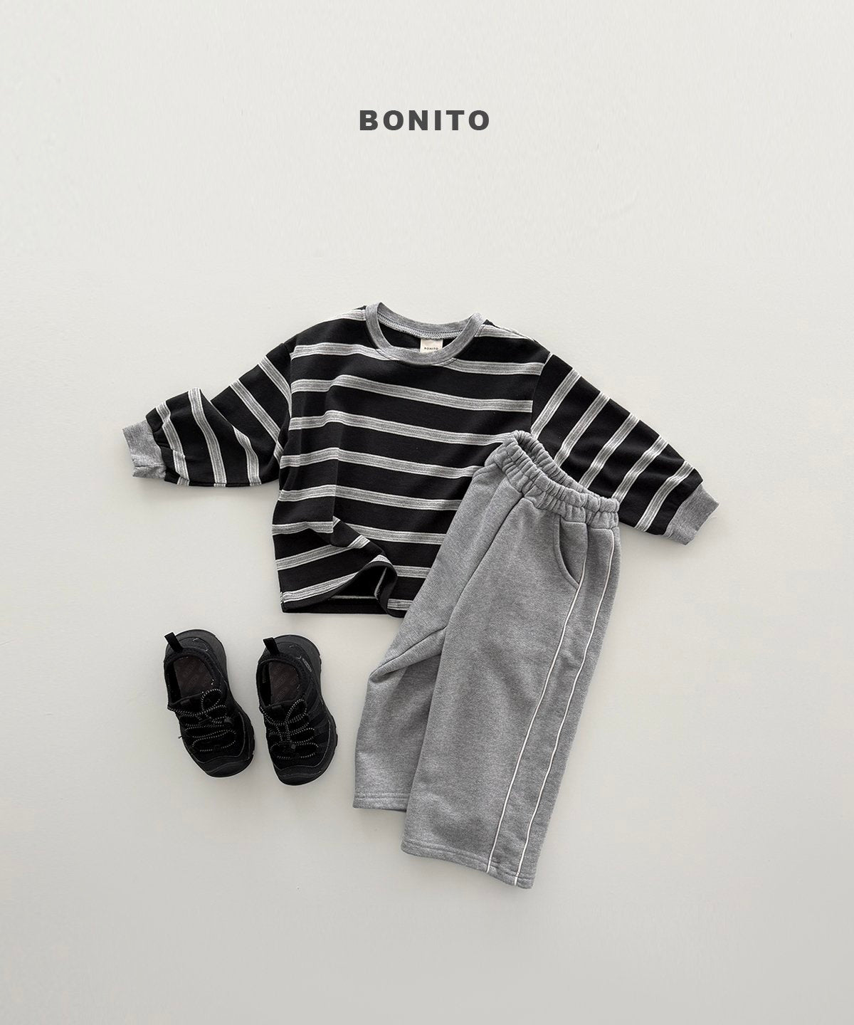 bonito haru stripe rib tee (~80-140cm)