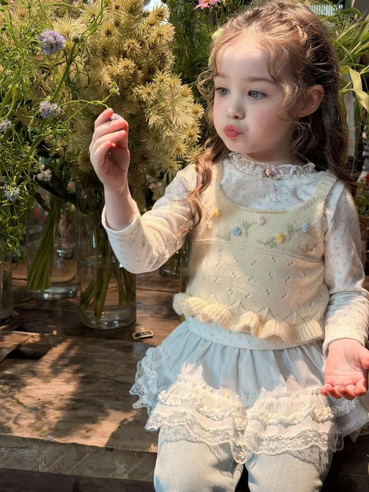 aiai small flower lace tee (95-140cm)